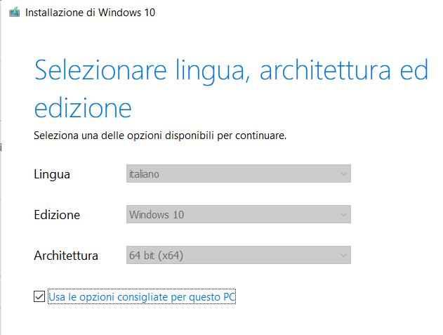 Reinstallare Windows Scelta