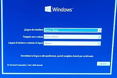 Installazione Windows 10