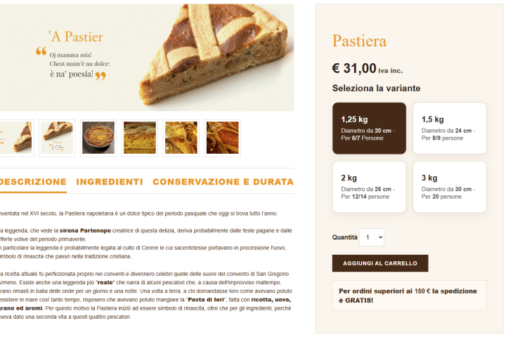 Sito pasticceria online: Realizzazione sito ecommerce