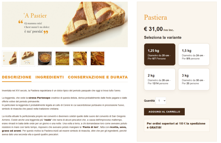 Sito pasticceria online: Realizzazione sito ecommerce