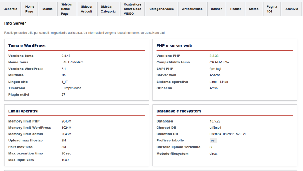 Aggiornare il tema WordPress in modalità live